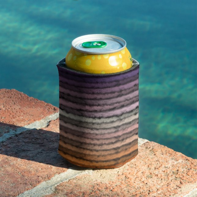 Rafraîchisseur Pour Canette Nuances D'Aquarelle Salée Orange Et Violet (Piscine in situ)