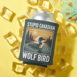 Rafraîchisseur Pour Canette Oiseau loup canadien stupide Animal sarcastique 