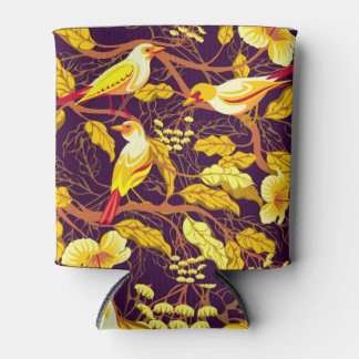 Rafraîchisseur Pour Canette Oiseaux tropicaux Fleurs exotiques Illustration
