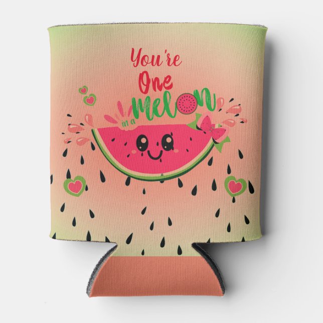 Rafraîchisseur Pour Canette One In a Melon Watermelon Girl's First Birthday (Devant)