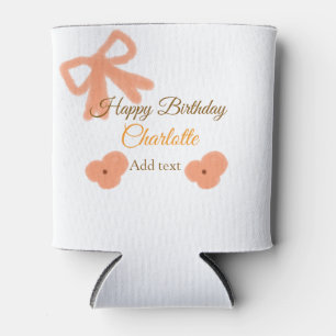 Rafraîchisseur Pour Canette Orange arc fleur pastel aquarelle nom d'anniversai