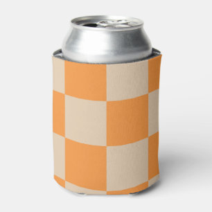 Rafraîchisseur Pour Canette Orange Checkerboard Retro Geometry Checks