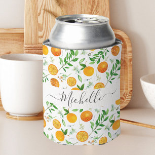 Rafraîchisseur Pour Canette Orange Citrus été Floral Motif botanique