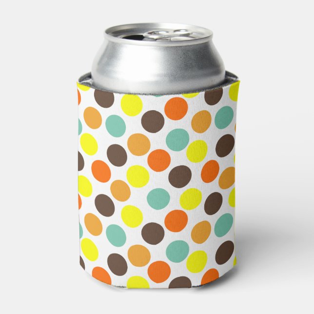 Rafraîchisseur Pour Canette Orange, Jaune, Brown, Points Bleus (Can devant)