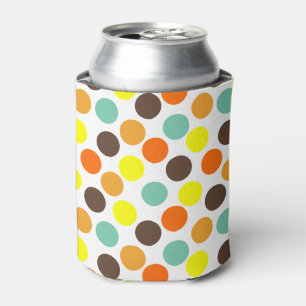 Rafraîchisseur Pour Canette Orange, Jaune, Brown, Points Bleus