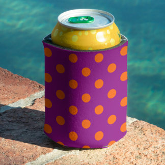 Rafraîchisseur Pour Canette Orange On Purple Pois Design Motif