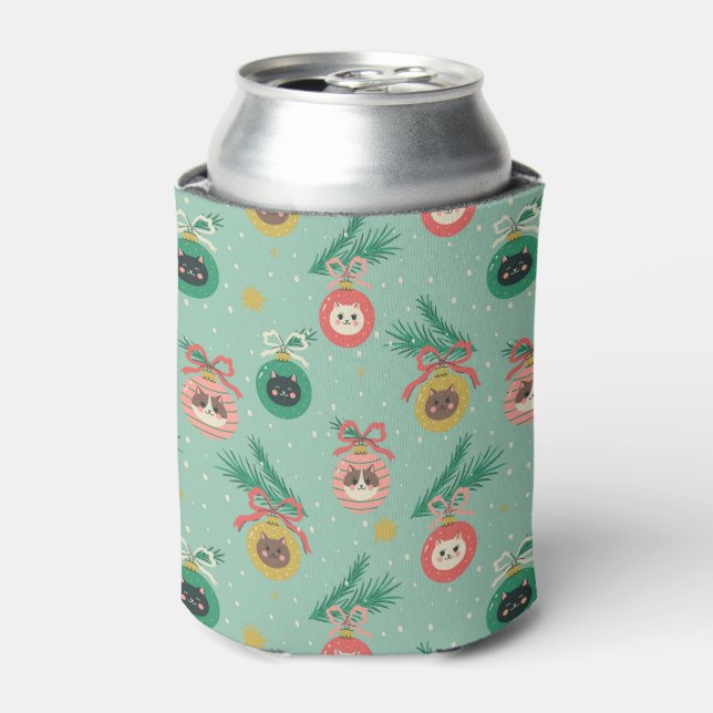 Rafraîchisseur Pour Canette Ornements de chats sur Motif d'arbre (Can devant)