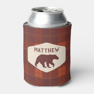 Rafraîchisseur Pour Canette Ours Rustique Retro Plaid Personnalisé