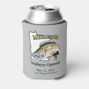 Rafraîchisseur Pour Canette Ouvrage de walleye sur mesure Lake/Date Minnesota
