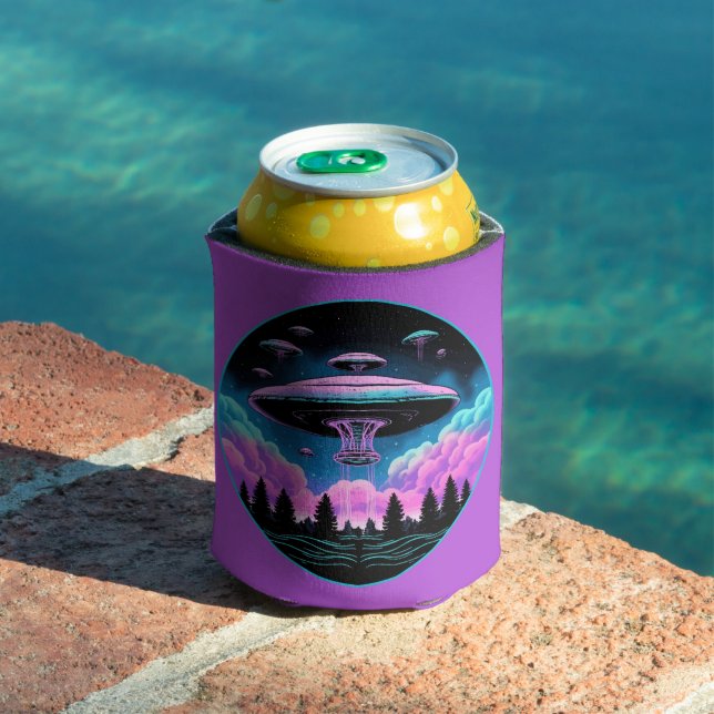 Rafraîchisseur Pour Canette OVNI Aliens Invasion esthétique (Piscine in situ)