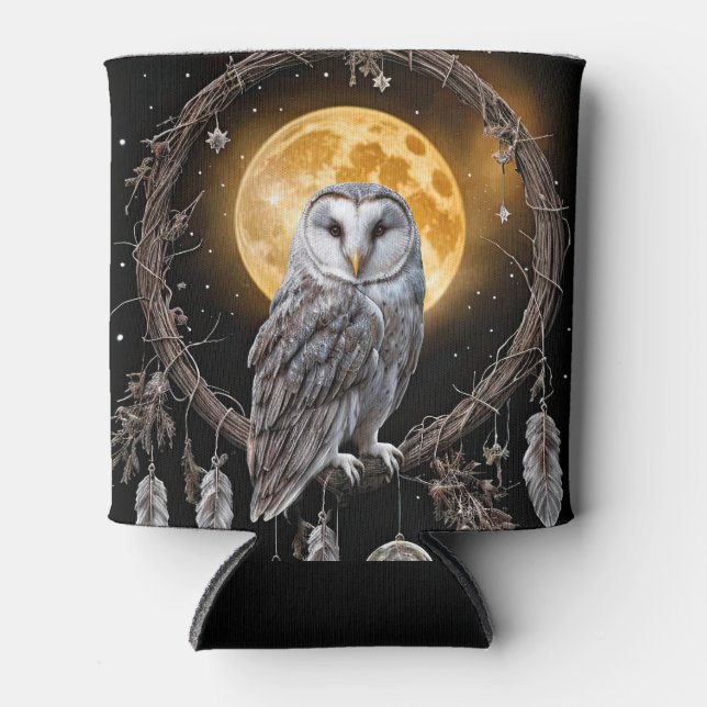 Rafraîchisseur Pour Canette Owl Dreamcatcher Boho with Moon (Devant)