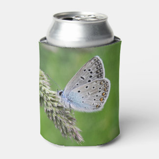 Rafraîchisseur Pour Canette Papillon bleu commun sur l'herbe