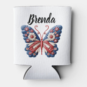Rafraîchisseur Pour Canette Papillon de Sublimination patriotique personnalisé