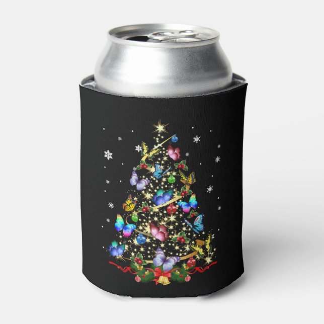 Rafraîchisseur Pour Canette Papillon Noël Arbre Lumières Femmes Filles Noël B (Can devant)