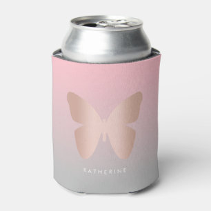 Rafraîchisseur Pour Canette Papillon rose d'or élégant et tendance
