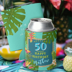 Rafraîchisseur Pour Canette Paradis Tropical Anniversaire Annuel Sarcelle