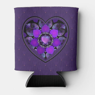 Rafraîchisseur Pour Canette Parapluie violet & coeurs .7