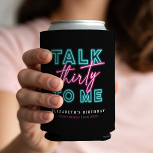 Rafraîchisseur Pour Canette Parlez Trente Pour Moi Sale 30 Neon Bleu & Rose