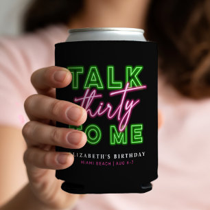 Rafraîchisseur Pour Canette Parlez Trente Pour Moi Sale 30 Neon Vert & Rose