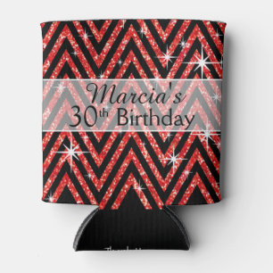 Rafraîchisseur Pour Canette Parties scintillant Chevron Bling rouge