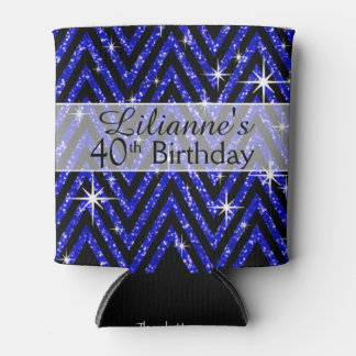 Rafraîchisseur Pour Canette Parties scintillant Chevron Bling | saphir