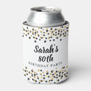 Rafraîchisseur Pour Canette Parties scintillant Confetti en or noir blanc 80e