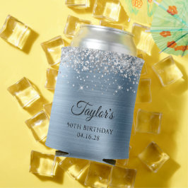Rafraîchisseur Pour Canette Parties scintillant d'argent bleu clair huile 50e 