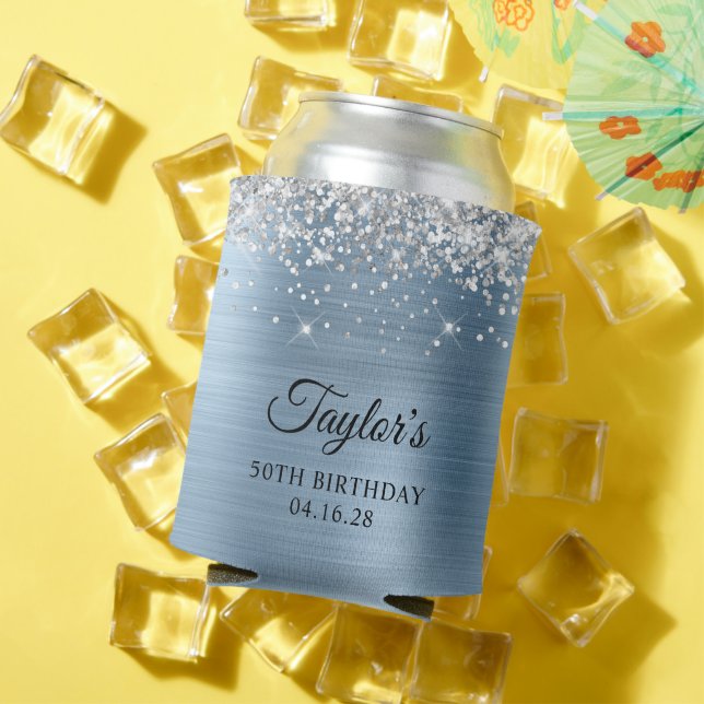 Rafraîchisseur Pour Canette Parties scintillant d'argent bleu clair huile 50e  (Été in situ)