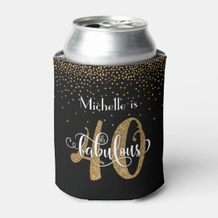 Rafraîchisseur Pour Canette Parties scintillant d'or 40 & Fabuleuse typographi
