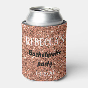 Rafraîchisseur Pour Canette Parties scintillant d'or Rose personnalisé Bachelo