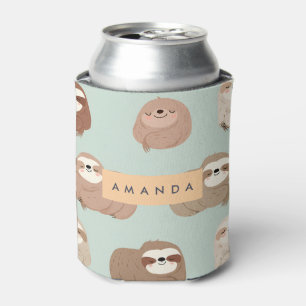 Rafraîchisseur Pour Canette Pastel personnalisé Adorable Sloth Motif