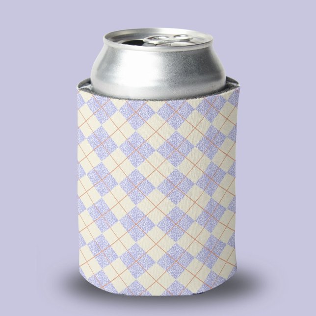 Rafraîchisseur Pour Canette Pastel Purple Sur Diamants Jaunes Motif Jacquard (Créateur téléchargé)