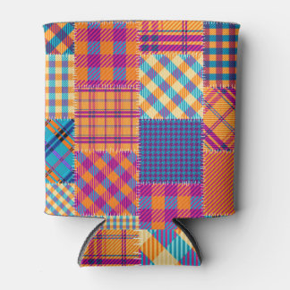 Rafraîchisseur Pour Canette Patchwork textile : motif vintage transparent.