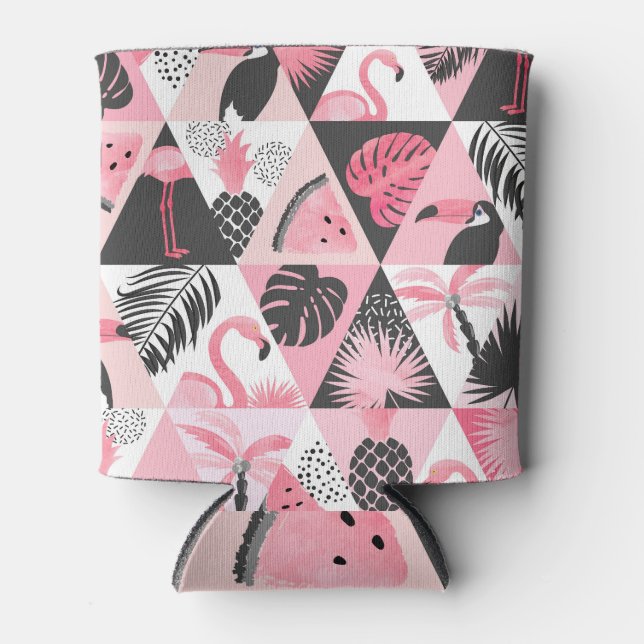 Rafraîchisseur Pour Canette Patchwork Tropical : Flamant rose Watermelon Seaml (Devant)