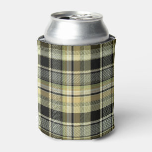 Rafraîchisseur Pour Canette Pâte de tartan jaune-brun.