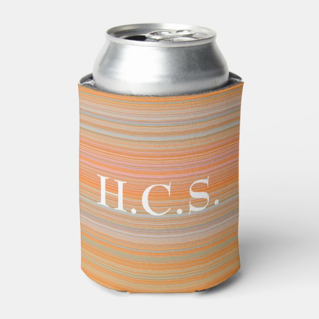 Rafraîchisseur Pour Canette Pâte rose orange avec Initiales HAMbyWG (Can devant)
