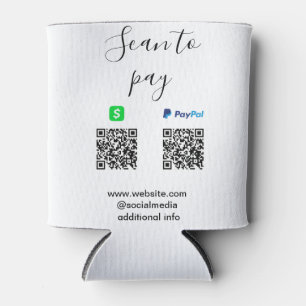 Rafraîchisseur Pour Canette Paypal Cashapp scan pour payer QR ajouter le nom d