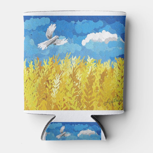 Rafraîchisseur Pour Canette Paysage du drapeau ukrainien (Devant)
