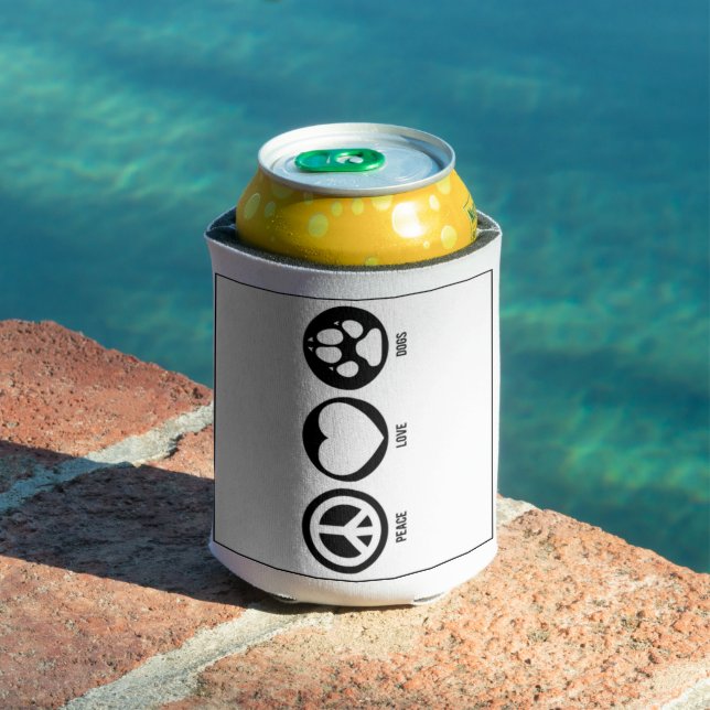Rafraîchisseur Pour Canette Peace Love Chiens Can Cooler (Piscine in situ)