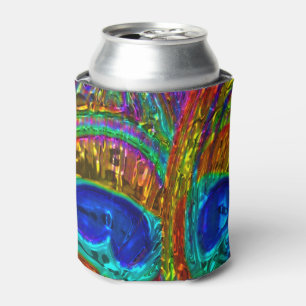 Rafraîchisseur Pour Canette Peacock Feathers Verre Art 1