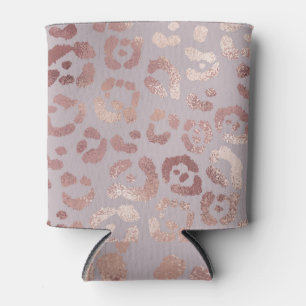 Rafraîchisseur Pour Canette Peau léopard : élégance or rose.