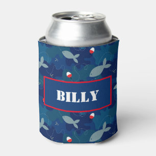 Rafraîchisseur Pour Canette Pêche à la ligne Camo bleu personnalisé