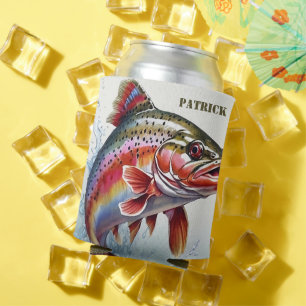 Rafraîchisseur Pour Canette Pêche vintage à la truite arc-en-ciel - Pêcheur