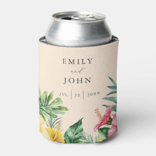 Rafraîchisseur Pour Canette Pêcher Elégant Aquarelle Mariage floral tropical