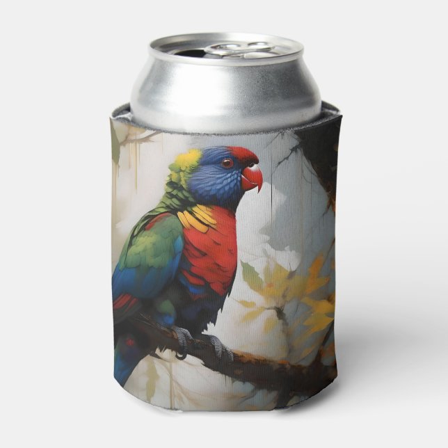 Rafraîchisseur Pour Canette Peinture à l'huile Aussie Rainbow Lorikeet, (Can devant)