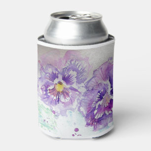 Rafraîchisseur Pour Canette Peinture d'aquarelle florale à fleurs mauves