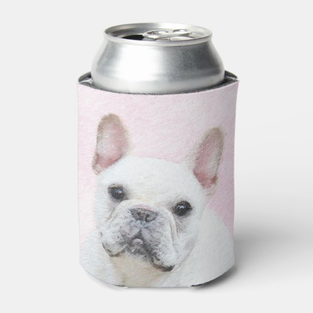 Rafraîchisseur Pour Canette Peinture française de Bulldog (Crème/Blanc) - Art  (Can devant)