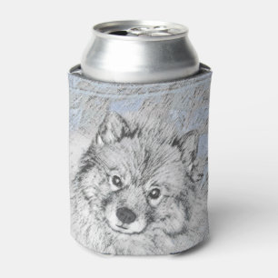 Rafraîchisseur Pour Canette Peinture Keeshond Beth - Joli art original chien