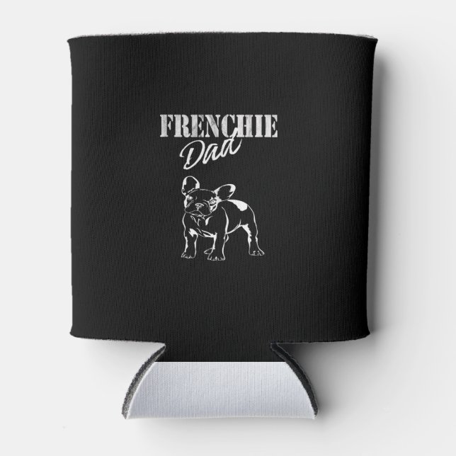 Rafraîchisseur Pour Canette père de mignonne frenchie | drôle de cadeau de bul (Devant)