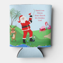 Père Noël sur le terrain de golf avec cocktail Fun